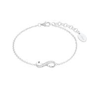 s.Oliver pulsera de plata de ley 925 joyería del brazo de las señoras, con zirconia cúbico synth., 17+3 cm, plata, Infinito, Viene en caja de regalo de joyería