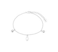 s.Oliver Pulsera de plata de ley 925 para mujer, con perla cultivada de agua dulce, 17 + 3 cm, color blanco, viene en caja de regalo, 2037816, talla única, Plata de ley, sin gema