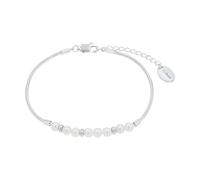 s.Oliver Pulsera de plata de ley 925 para mujer, joya parcialmente con piedra y perla, 17 + 3 cm, plata 925 rodiada, regalo para mujer y novia, 17+3 cm, Plata de, Piedras preciosas sintéticas, cuentas