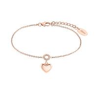 s.Oliver pulsera de plata esterlina 925 joyería del brazo de las señoras, con zirconia cúbico synth., 17+3 cm, de color rosa, corazón, Viene en caja de regalo de joyería