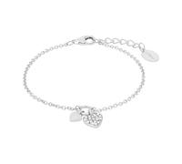 s.Oliver pulsera de plata esterlina 925 joyería del brazo de los niños de las muchachas, con zirconia cúbico synth., 14+2 cm, blanco, corazón, Viene en caja de regalo de la joyería