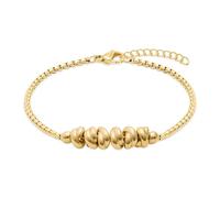 s.Oliver Pulsera elegante de acero inoxidable pulido - oro - cadena cuadrada ajustable hasta 20 cm - resistente al agua y respetuosa con la piel