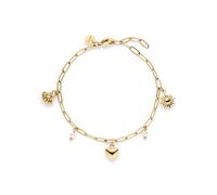 s.Oliver Pulsera elegante de acero inoxidable pulido - oro - cadena de eslabones ajustable hasta 21 cm - resistente al agua y respetuosa con la piel