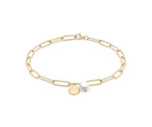 s.Oliver Pulsera elegante de acero inoxidable pulido - oro - cadena de eslabones ajustable hasta 21 cm - resistente al agua y respetuosa con la piel