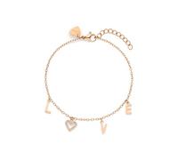 s.Oliver Pulsera elegante de acero inoxidable pulido, oro rosa, cadena ajustable hasta 21 cm, resistente al agua y respetuosa con la piel