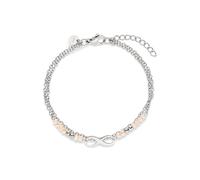 s.Oliver Pulsera elegante de acero inoxidable pulido - plata/beige - cadena de ancla ajustable hasta 21 cm - resistente al agua y respetuosa con la piel