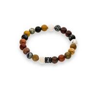 s.Oliver Pulsera para hombre con aspecto de cuentas, multicolor, correa textil ajustable hasta 22 cm, resistente al agua y respetuosa con la piel