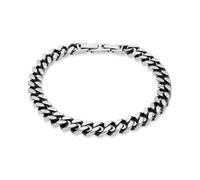 s.Oliver Pulsera para hombre de acero inoxidable cepillado, plata - Cadena de eslabones ajustable hasta 22 cm - resistente al agua y respetuosa con la piel