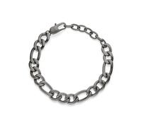 s.Oliver Pulsera para hombre de acero inoxidable cepillado - Plata - Figaro ajustable hasta 22 cm - resistente al agua y agradable para la piel