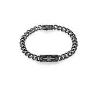 s.Oliver Pulsera para hombre de acero inoxidable mate, con pistola IP, cadena de eslabones de 22 cm, resistente al agua y respetuosa con la piel