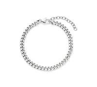 s.Oliver Pulsera para hombre de acero inoxidable mate - Plata - Cadena barbada ajustable hasta 22 cm - resistente al agua y agradable para la piel