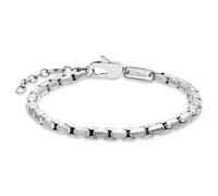 s.Oliver Pulsera para hombre de acero inoxidable mate - Plata - Cadena veneciana ajustable hasta 22 cm - resistente al agua & hipoalergénica