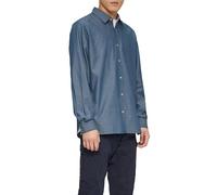 s.Oliver Regular Fit: Baumwollhemd mit Strukturmuster Camisa de Manga Larga, 58k4_Azul Profundo, XXL Hombres