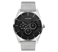 s.Oliver Reloj de Hombre - Redondo - IP Negro - 42 mm - Reloj de Metal con Mecanismo de Cuarzo en la Correa de Acero Inoxidable con Cierre desplegable - Reloj analógico - Resistente a los arañazos 3
