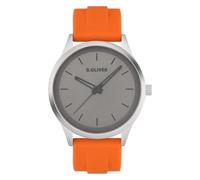 s.Oliver Reloj de Hombre - Redondo - IP Negro - 44 mm - Reloj de Metal con Movimiento de Cuarzo en la Correa de Silicona con Hebilla - Reloj analógico - Resistente al Agua 3 ATM - Resistente a los