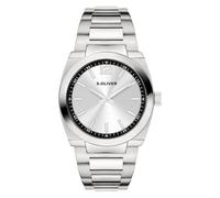 s.Oliver Reloj de hombre - Redondo - Plata - 39 mm - Reloj de metal con movimiento de cuarzo en la correa de acero inoxidable con cierre desplegable - Reloj analógico - Resistente a los arañazos 3 ATM