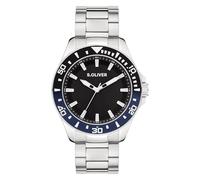 s.Oliver Reloj de Hombre - Redondo - Plata - 41 mm - Reloj de Metal con Movimiento de Cuarzo en la Correa de Acero Inoxidable con Cierre desplegable - Reloj analógico - Resistente a los arañazos 10