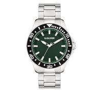s.Oliver Reloj de Hombre - Redondo - Plata - 41 mm - Reloj de Metal con Movimiento de Cuarzo en la Correa de Acero Inoxidable con Cierre desplegable - Reloj analógico - Resistente a los arañazos 10