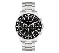 s.Oliver Reloj de Hombre - Redondo - Plata - 41 mm - Reloj de Metal con Movimiento de Cuarzo en la Correa de Acero Inoxidable con Cierre desplegable - Reloj analógico - Resistente a los arañazos 10