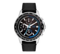 s.Oliver Reloj de Hombre - Redondo - Plata - 42 mm - Reloj de Metal con Movimiento de Cuarzo en Correa de Piel sintética con Hebilla - Reloj analógico - Resistente al Agua 5 ATM - Resistente a los