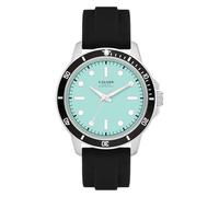 s.Oliver Reloj de Hombre - Redondo - Plata - 42 mm - Reloj de Metal con Movimiento de Cuarzo en la Correa de Silicona con Hebilla - Reloj analógico - Resistente al Agua 5 ATM - Resistente a los