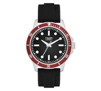 s.Oliver Reloj de Hombre - Redondo - Plata - 42 mm - Reloj de Metal con Movimiento de Cuarzo en la Correa de Silicona con Hebilla - Reloj analógico - Resistente al Agua 5 ATM - Resistente a los