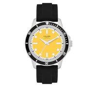 s.Oliver Reloj de Hombre - Redondo - Plata - 42 mm - Reloj de Metal con Movimiento de Cuarzo en la Correa de Silicona con Hebilla - Reloj analógico - Resistente al Agua 5 ATM - Resistente a los