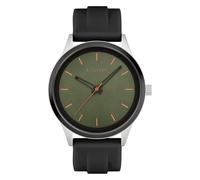 s.Oliver Reloj de Hombre - Redondo - Plata - 44 mm - Reloj de Metal con Movimiento de Cuarzo en la Correa de Silicona con Hebilla - Reloj analógico - Resistente a los arañazos 3 ATM