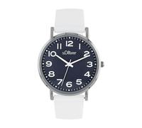 s.Oliver Reloj de Mujer Cuarzo Análogo, con Correa de Silicona, Plata, 3 Bar Resistente al Agua, Viene en Caja de Regalo para Reloj