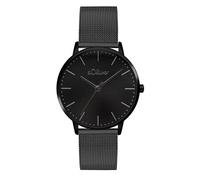 s.Oliver Reloj de Mujer - Redondo - Negro - 16 mm - Elegante Reloj de Mujer de Metal con Mecanismo de Cuarzo - Resistente al Agua 3 ATM - Resistente a los arañazos