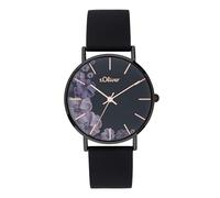 s.Oliver Reloj de Mujer - Redondo - Negro - 18 mm - Elegante Reloj de Mujer de Metal con Mecanismo de Cuarzo - Resistente al Agua 3 ATM - Resistente a los arañazos