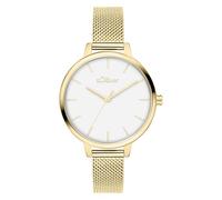 s.Oliver Reloj de Mujer - Redondo - Oro - 36 mm - Elegante Reloj de Mujer de Metal con Mecanismo de Cuarzo - Resistente al Agua 3 ATM - Resistente a los arañazos