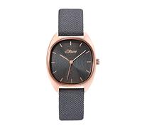 s.Oliver Reloj de pulsera de las señoras reloj de cuarzo analógico, con correa textil, de color rosa, 3 bar resistente al agua, viene en Relojes Caja de regalo, 2033503