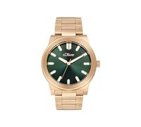 s.Oliver Reloj de pulsera para hombre, acero inoxidable, oro 2037713