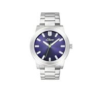 s.Oliver Reloj de pulsera para hombre, acero inoxidable, plata 2037712