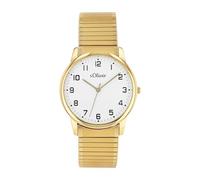 s.Oliver Reloj de pulsera para mujer, acero inoxidable, oro 2038599
