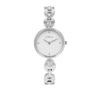 s.Oliver Reloj de pulsera para mujer de acero inoxidable, plata 2038585