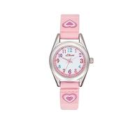 s.Oliver Reloj de Pulsera para niñas Reloj de Cuarzo analógico, con Correa de Nylon, Plata, 3 Bar Resistente al Agua, Viene en Caja de Regalo, 2036765