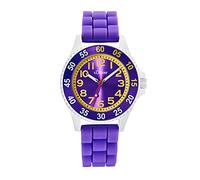 s.Oliver Reloj de pulsera para niñas Reloj de cuarzo analógico, con correa de silicona, púrpura, 3 bar resistente al agua, viene en caja de regalo