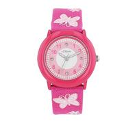 s.Oliver Reloj de Pulsera para niñas Reloj de Cuarzo analógico, con Correa Textil, Rosa, 3 Bar Resistente al Agua, Viene en Caja de Regalo, 2036748