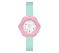 s.Oliver Reloj Infantil Redondo de Color Rosa, 30 mm, Reloj de Metal con Mecanismo de Cuarzo en la Correa de Silicona con Hebilla, Reloj analógico de Pulsera, Resistente al Agua a 3 ATM, Resistente a