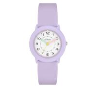 s.Oliver Reloj Infantil Redondo - Lila - 29 mm - Reloj de Metal con Movimiento de Cuarzo en la Correa de Silicona con Hebilla - Reloj analógico - Resistente al Agua 3 ATM - Resistente a los arañazos