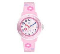 s.Oliver Reloj infantil redondo, rosa, 38 mm, de plástico, con mecanismo de cuarzo en la correa de silicona con hebilla, reloj analógico de pulsera, resistente al agua 5 ATM, resistente a los arañazos