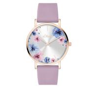 s.Oliver Reloj para Mujer con Correa De Silicona - 36 Mm -Atemporal Y Moderno - Varios Designs Wie Blumenprint, Brillantes Piedras O Clásico-Sencillo - Analógico Reloj De Pulsera con Movimiento De
