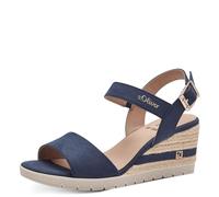 s.Oliver 5-28713-42, Sandalias con cuña Mujer, Azul Marino, 37 EU