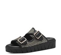 s.Oliver Sandalias de mujer con suela gruesa con hebillas, Peine Negro, 40 EU