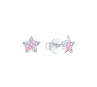 s.Oliver stud earrings 925 Sterling silver girls' children's ear jewellery, with zirconia synth., 0.5 cm, silver, star, comes in jewellery gift box, 2036825