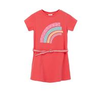 s.Oliver Vestido con cinturón de Purpurina, Color Rojo Coral, 92 para Niñas