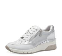 s.Oliver Zapatillas Bajas para Mujer 5-23608-42, Color Blanco/Plateado, Talla 41 EU, Blanco y Plateado, 41 EU