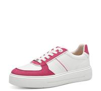 s.Oliver Zapatillas Planas de Piel para Mujer con Suela Gruesa, White Fuxia, 39 EU